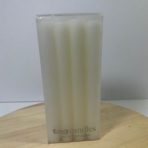 tag 8" White Pillar Straight Candle Unscented Drip Free Long Burning Hours 8 pk